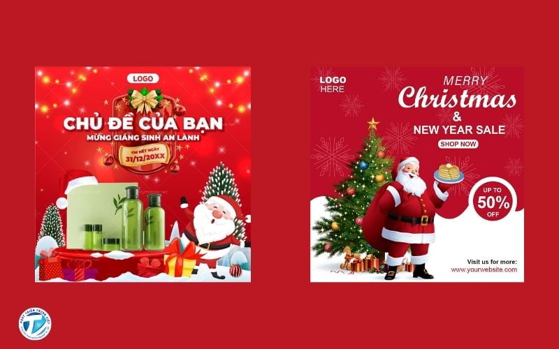 Mẫu banner Giáng Sinh truyền thống